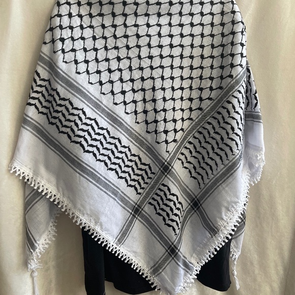 New | Original White/Black Woven Keffiyeh - Picture 4 of 4